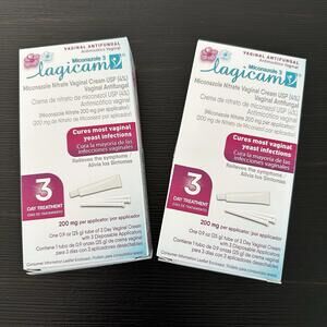 Lagicam V Miconazole Antifungal Vaginal 3 day treatment 0.9oz (2 Pack) Exp 06/27